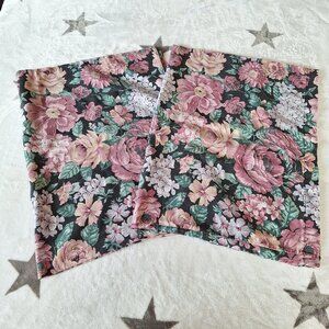 Vintage Set of‎ 2 Pillowcases Pink Green Roses Floral Y2K 90s 80s Made In Spain